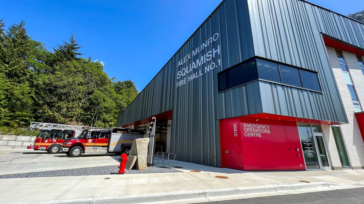 The new Squamish Fire Hall No. 1 on a sunny day